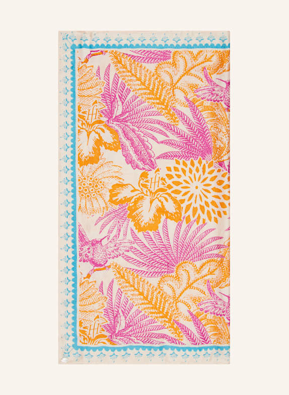 friendly hunting Seidentuch CREME/ ORANGE/ FUCHSIA