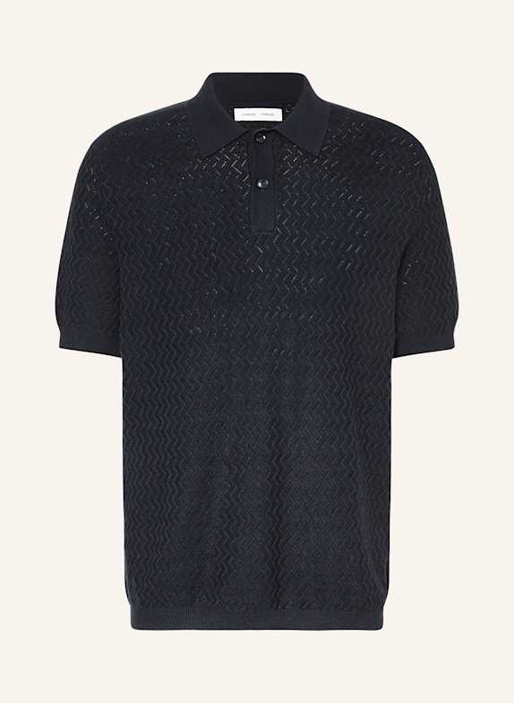 SAMSØE  SAMSØE Strick-Poloshirt SAMARKUS DUNKELBLAU