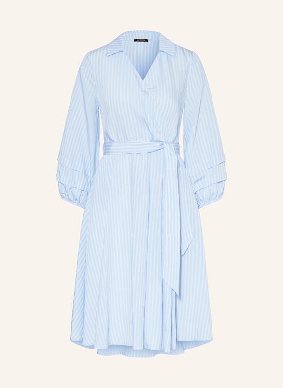 MORE & MORE Kleid in Wickeloptik HELLBLAU/ WEISS