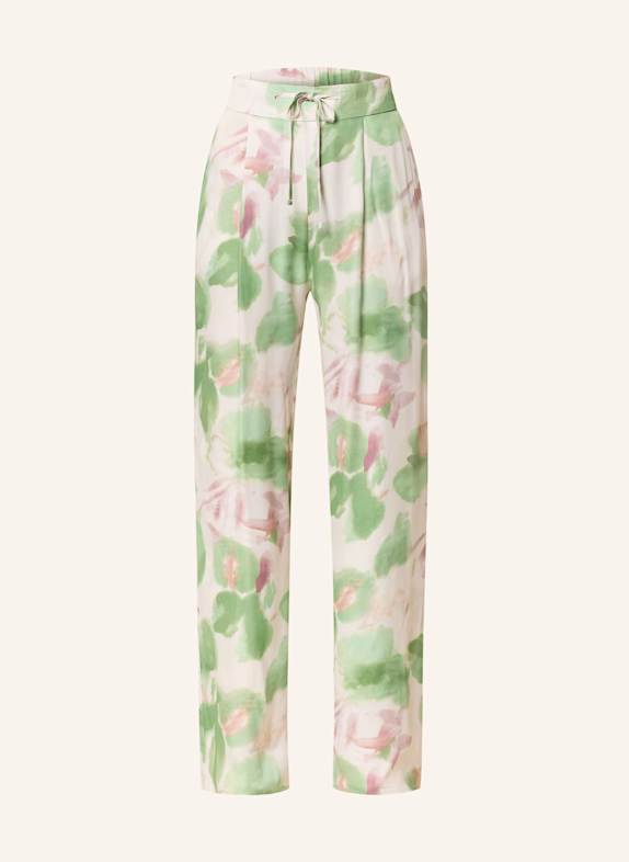 MORE & MORE Satinhose ECRU/ GRÜN/ ROSÉ