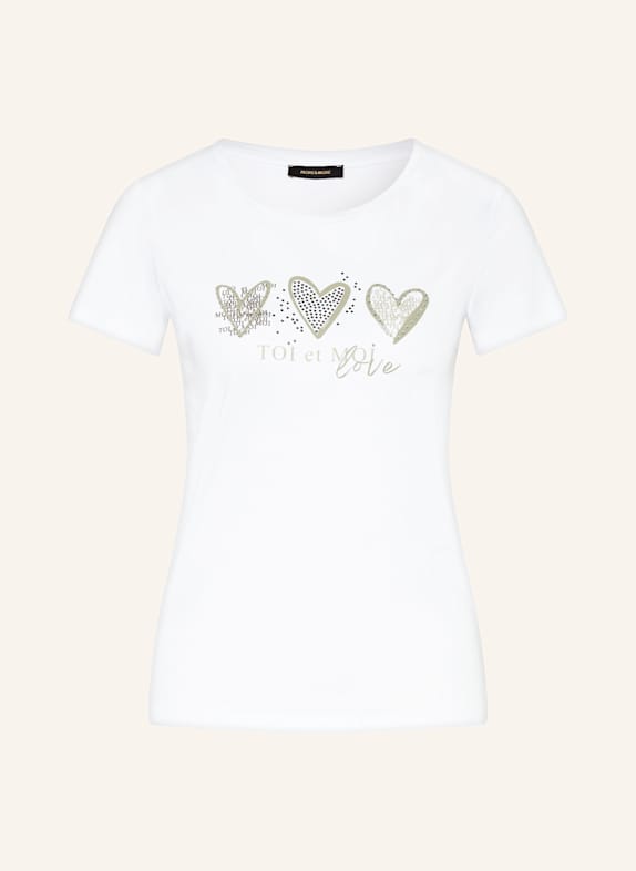MORE & MORE T-Shirt mit Schmucksteinen WEISS