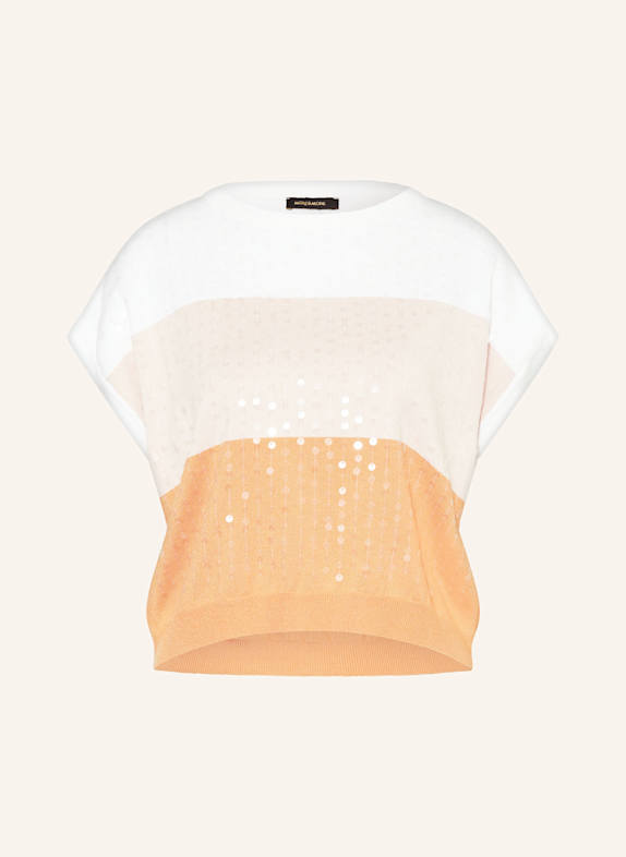 MORE & MORE Knit shirt with sequins WHITE/ ROSE/ ORANGE