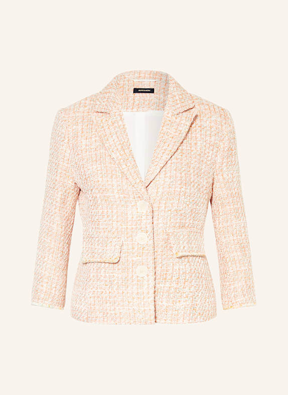 MORE & MORE Tweed-Blazer mit 3/4-Arm ORANGE/ WEISS/ HELLGRÜN