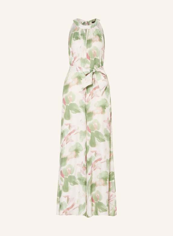 MORE & MORE Satin-Jumpsuit mit Cut-out CREME/ HELLGRÜN/ ROSÉ