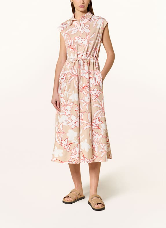 MORE Hemdblusenkleid BEIGE/ WEISS/ ROT