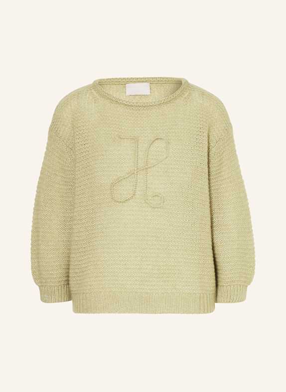 HEMISPHERE Sweater with 3/4 sleeves OLIVE