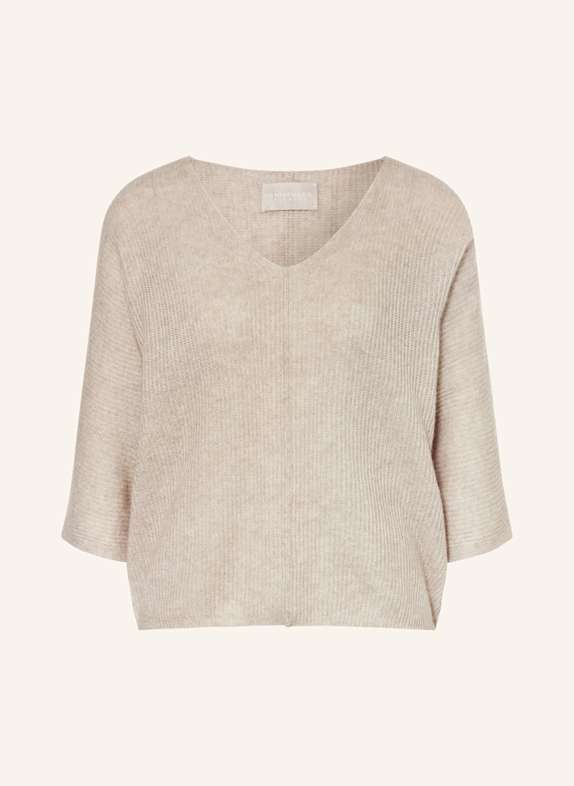 HEMISPHERE Cashmere sweater with 3/4 sleeves BEIGE