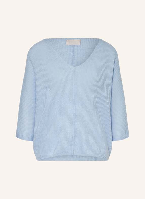 HEMISPHERE Cashmere sweater with 3/4 sleeves LIGHT BLUE