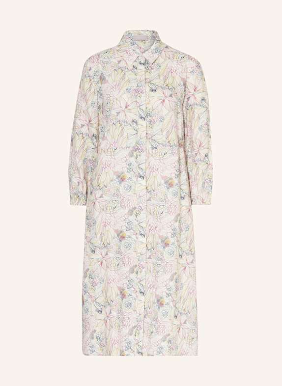 HEMISPHERE Shirt dress in linen ECRU/ GREEN/ PURPLE