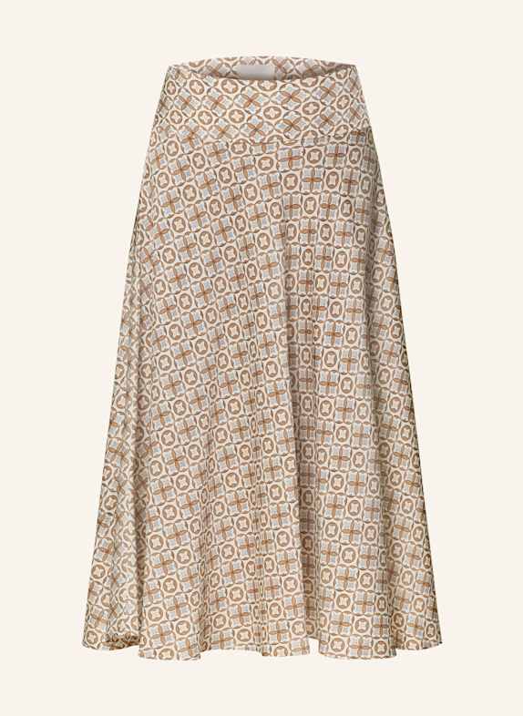 HEMISPHERE Silk skirt HOPPY WHITE/ BROWN