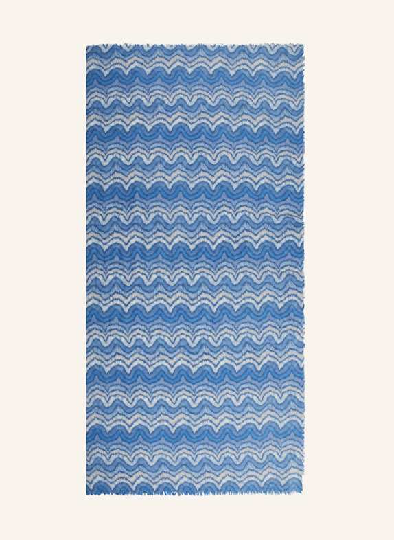 HEMISPHERE Cashmere-Tuch MELLE mit Seide BLAU/ HELLBLAU