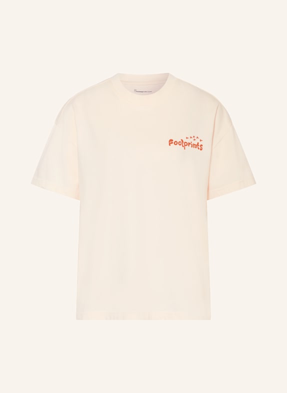 KnowledgeCotton Apparel T-Shirt ECRU/ DUNKELORANGE