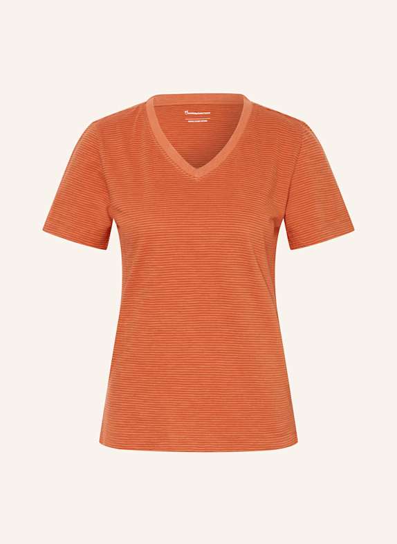 KnowledgeCotton Apparel T-Shirt ORANGE/ DUNKELORANGE