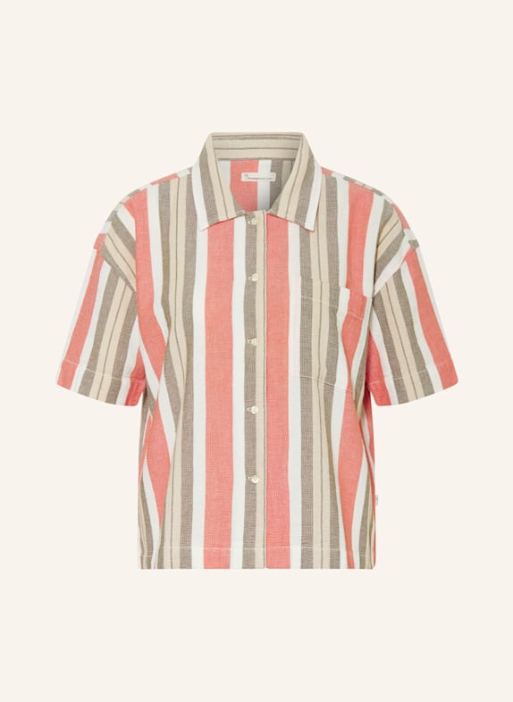 KnowledgeCotton Apparel Hemdbluse KHAKI/ HELLROT/ WEISS