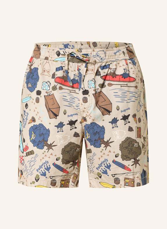 KnowledgeCotton Apparel Shorts TAUPE/ DUNKELBLAU/ BRAUN
