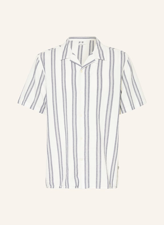 KnowledgeCotton Apparel Resorthemd WEISS/ DUNKELBLAU