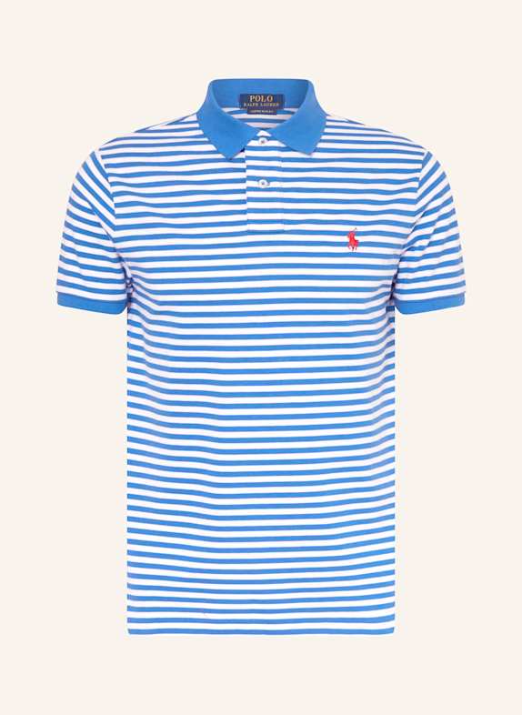 POLO RALPH LAUREN Koszulka polo z piki custom slim fit NIEBIESKI/ BIAŁY