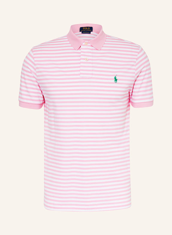 POLO RALPH LAUREN Piqué-Poloshirt Custom Slim Fit WEISS/ ROSA
