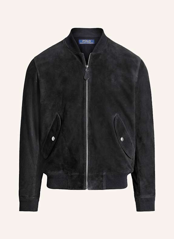 POLO RALPH LAUREN Leather bomber jacket DARK BLUE