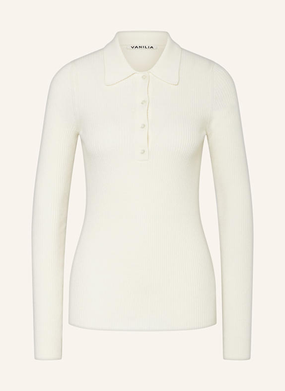 VANILIA Strick-Poloshirt TRUI ECRU