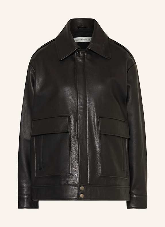 NOUR HAMMOUR Lederjacke DREY SCHWARZ