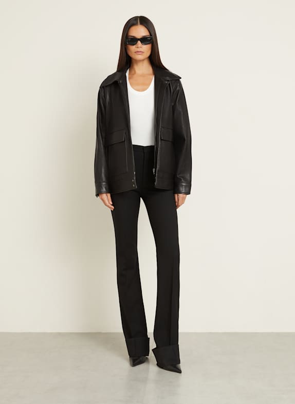 NOUR HAMMOUR Veste en cuir DREY NOIR