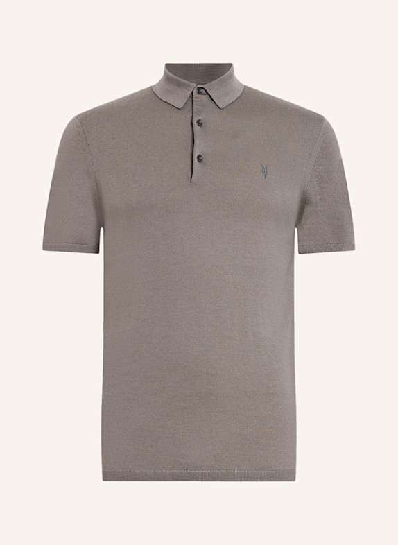 ALLSAINTS Strick-Poloshirt MODE MERINO aus Merinowolle HELLBRAUN