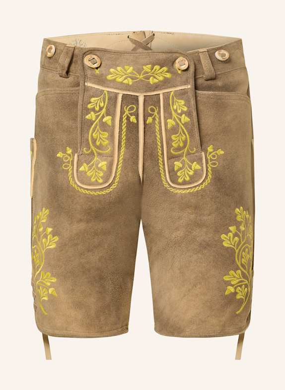 OSTARRICHI Trachten lederhosen TRAUN LIGHT BROWN/ GREEN