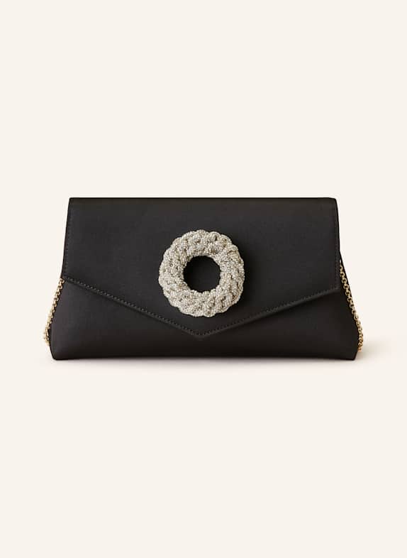 HIBOURAMA Clutch KATY mit Schmucksteinen SCHWARZ