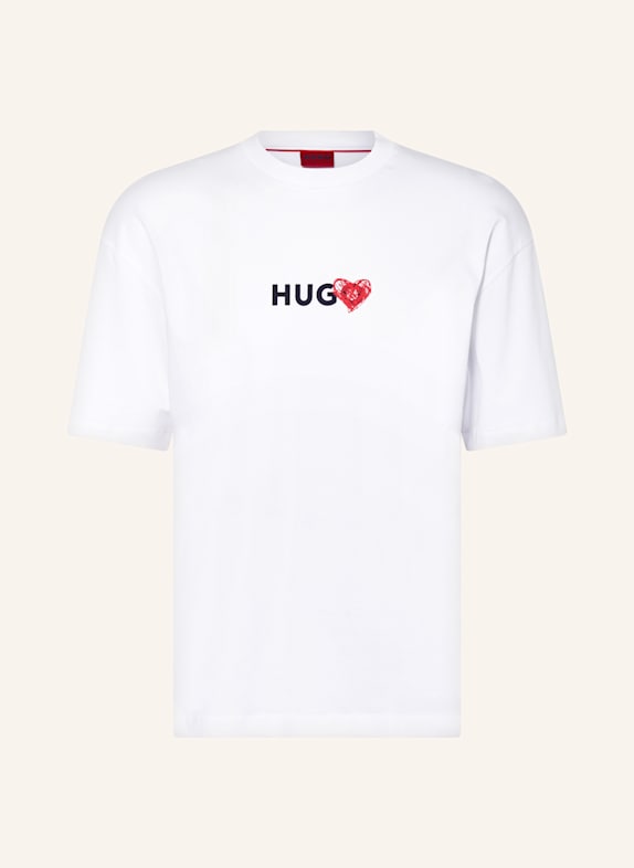 HUGO T-Shirt DEWDAM WEISS/ ROT/ SCHWARZ
