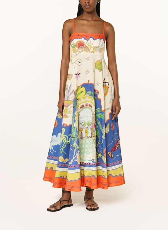 ALÉMAIS Kleid SURREALIST SUMMER HELLGELB/ ORANGE