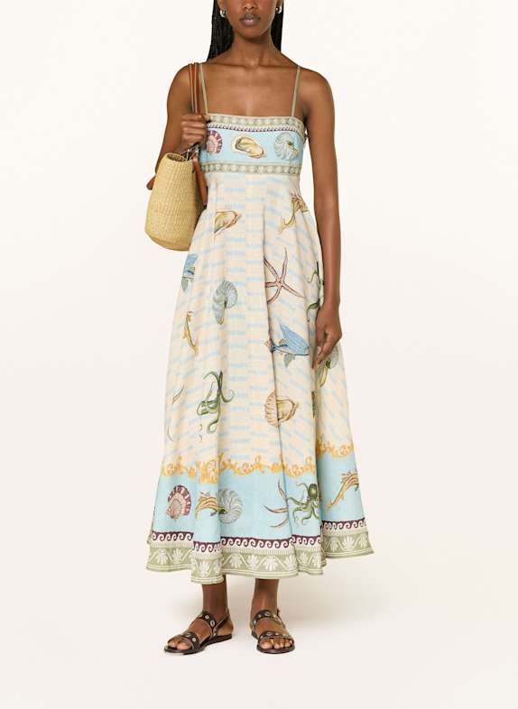 ALÉMAIS BATH HOUSE dress ECRU/ LIGHT BLUE/ GREEN