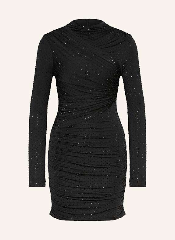RETROFÊTE TANA jersey dress with gemstones BLACK