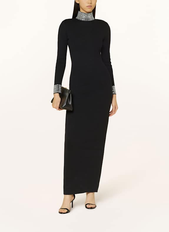 RETROFÊTE Strickkleid MONROE mit Schmucksteinen SCHWARZ