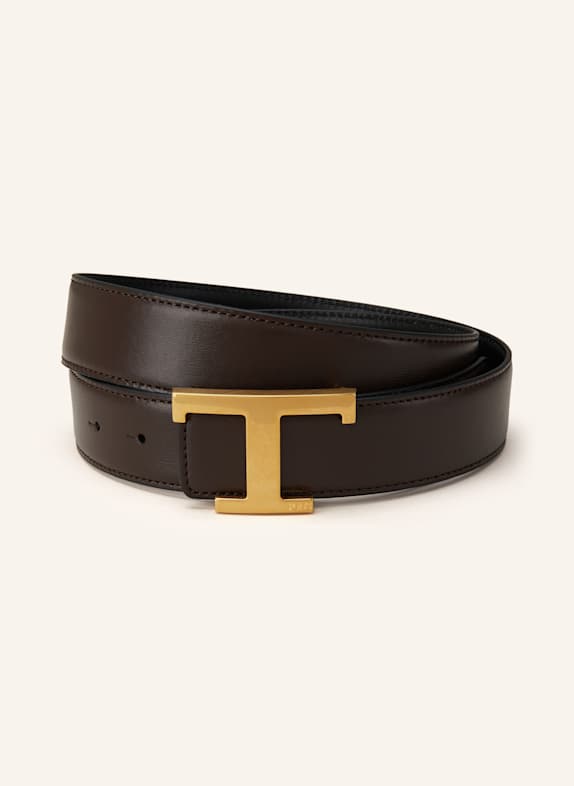 TOD'S Ledergürtel zum Wenden DUNKELBRAUN