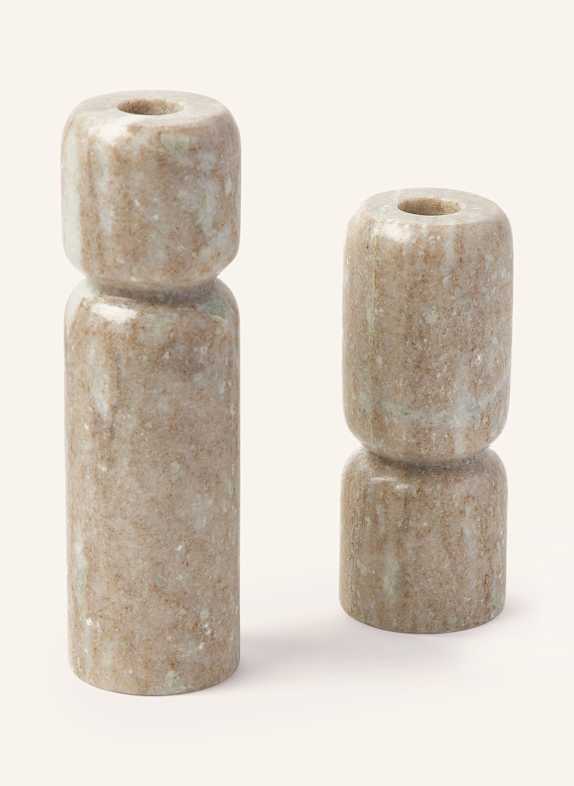 Westwing Collection set of 2 COMO candleholders BEIGE