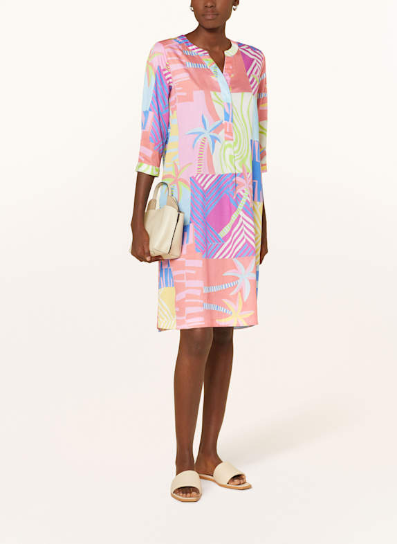 MILANO ITALY Kleid mit 3/4-Arm HELLBLAU/ ROSA/ GRÜN