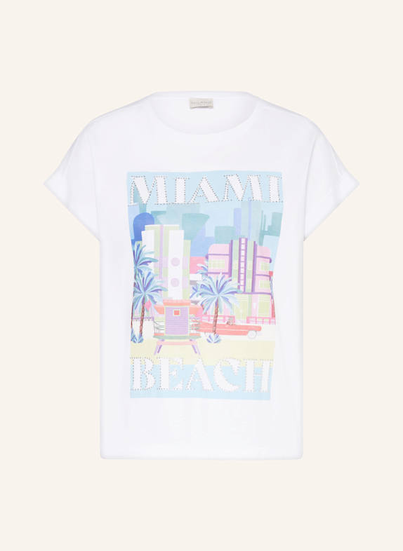 MILANO ITALY T-Shirt mit Schmucksteinen WEISS