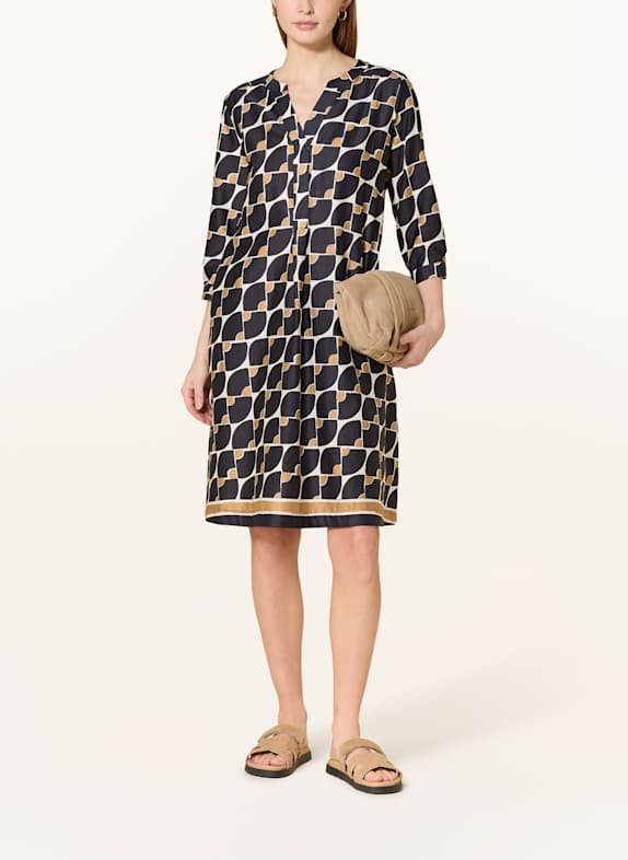 MILANO ITALY Kleid mit 3/4-Arm SCHWARZ/ BLAU/ CAMEL