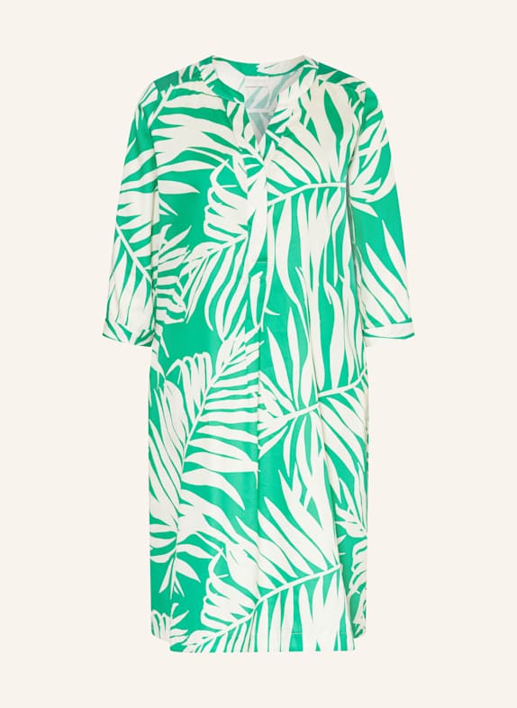 MILANO ITALY Dress with 3/4 sleeves GREEN/ ECRU