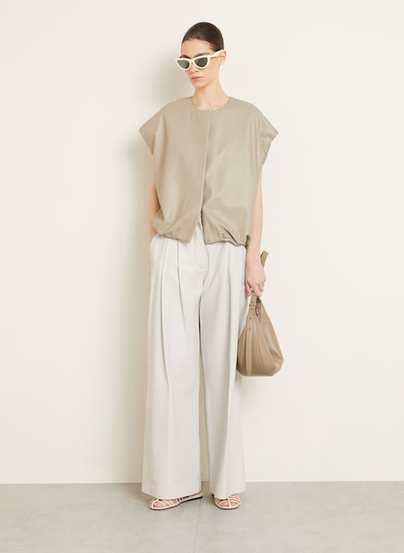 UTZON Lederweste KHAKI