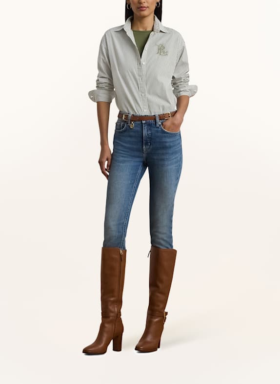 LAUREN RALPH LAUREN overhemdblouse OLIJF / WIT