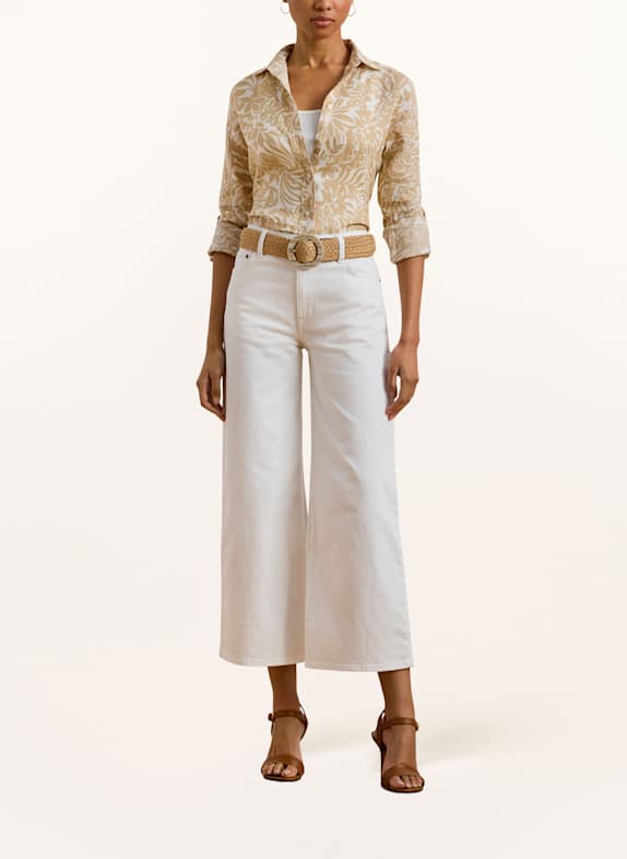 LAUREN RALPH LAUREN Linnen overhemdblouse WIT / BEIGE