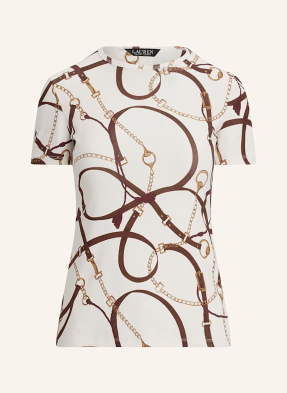 LAUREN RALPH LAUREN T-Shirt CREME/ BRAUN/ DUNKELGELB