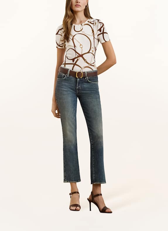 LAUREN RALPH LAUREN T-Shirt CREME / BRAUN / DUNKELGELB