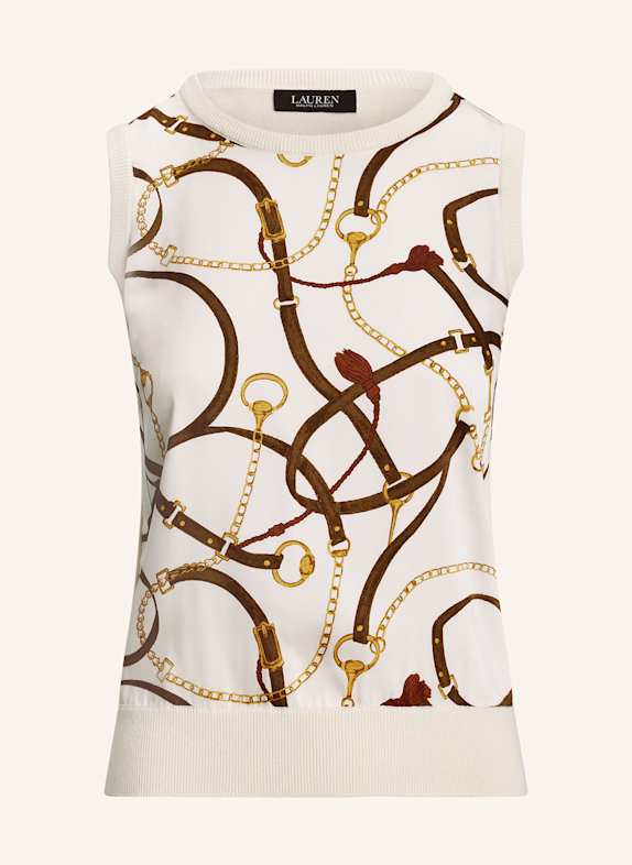 LAUREN RALPH LAUREN Pullunder im Materialmix CREME/ BRAUN/ GOLD