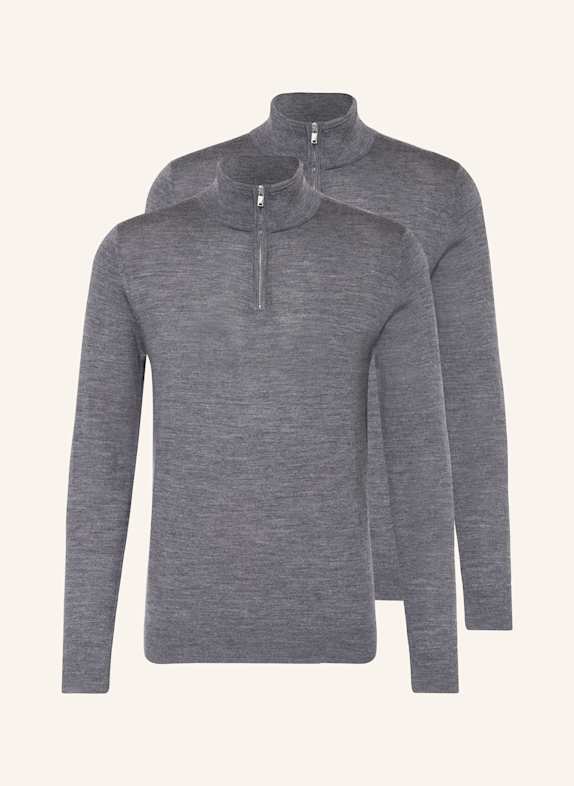 REISS 2-W Pocket T-shirt Black DARK BLUE/ GRAY