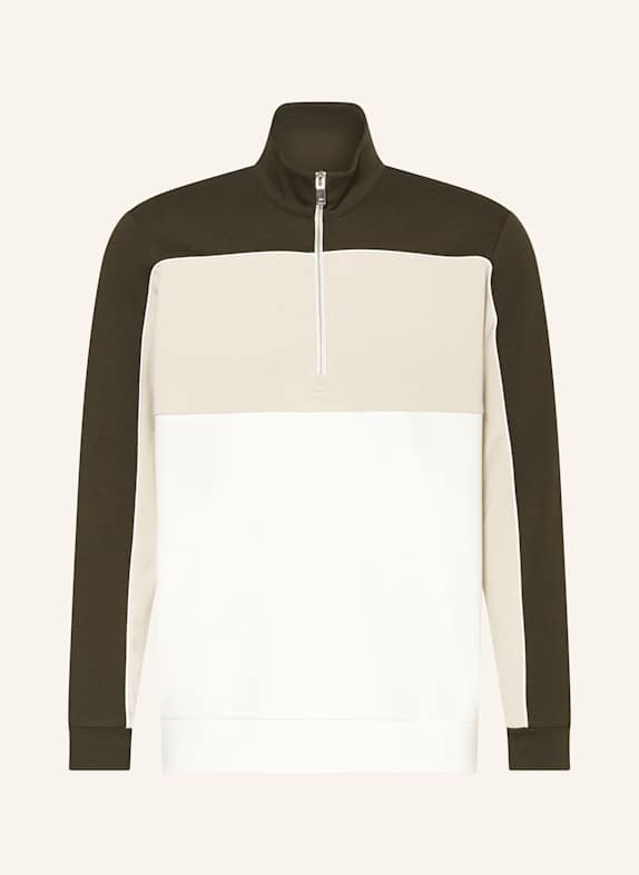REISS Girls Velour Patch Pocket Hoodie KHAKI/ WHITE