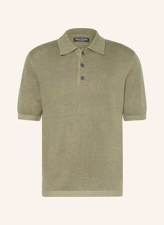Marc O'Polo Strick-Poloshirt Regular Fit OLIV