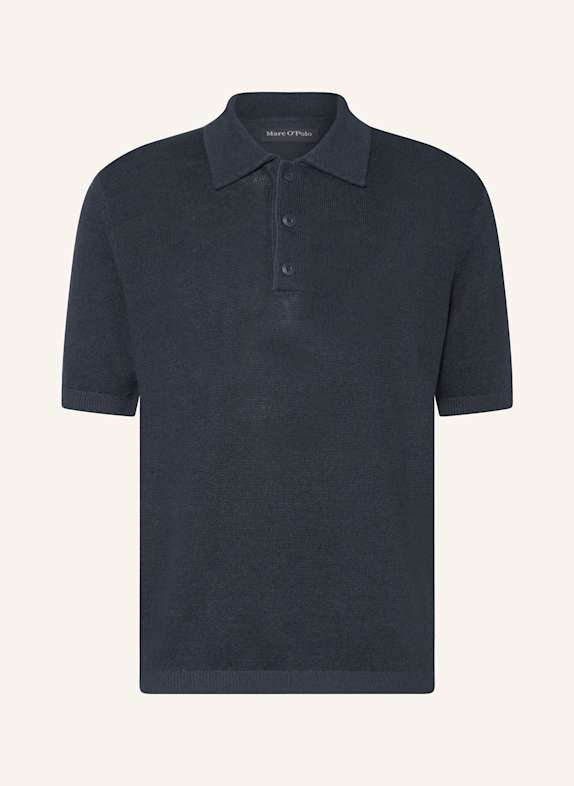 Marc O'Polo Strick-Poloshirt Regular Fit DUNKELBLAU